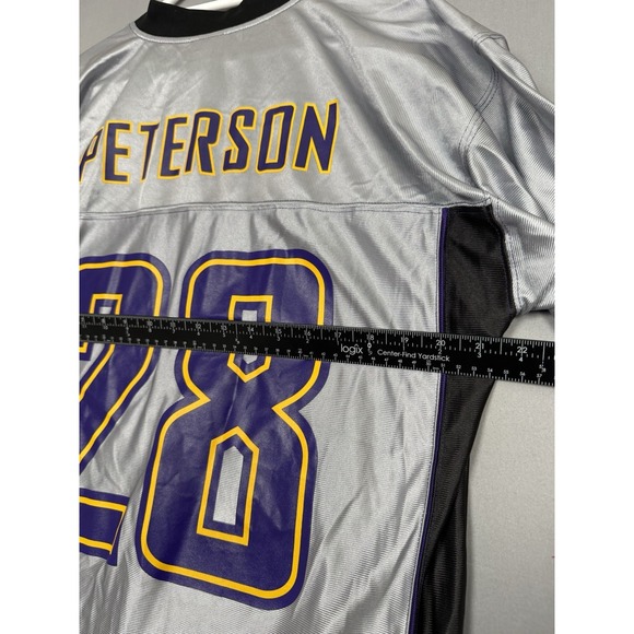 Vintage Adrian Petersen Minnesota Vikings Jersey #28 Mens Large Silver Black NFL - Picture 4 of 6